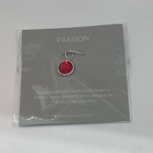 Origami Owl 925 Sterling & Red Swarovski Crystal Pendant Charm | 14mm